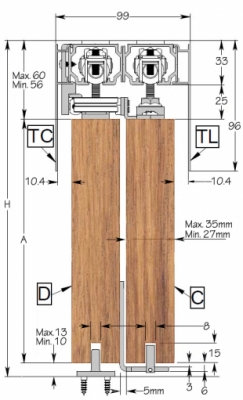 SAHECO SF-A81 Telescopic sliding door gear
